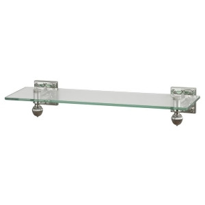 Sterling Industries 131-008 Glass Shelf w/ Brused Steel Accents And Embossed Bac - All