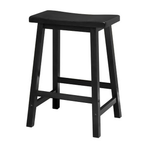 Winsome Wood 20084 Saddle Seat 24 Inch Black Stool Single in Black - All