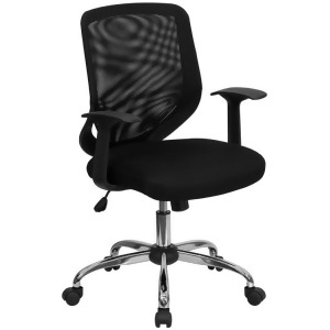 Flash Furniture Mid-Back Black Mesh Office Chair w/ Mesh Fabric Seat Lf-w95-me - All