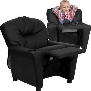 Flash Furniture Contemporary Black Leather Kids Recliner w/ Cup Holder Bt-7950 - All
