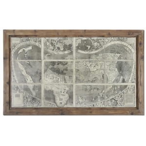 Uttermost Treasure Map Framed Panel w/ Medium Brown Frame - All