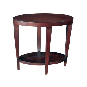 Allan Copley Designs Marla Oval End Table w/ Shelf in Espresso on Birch - All