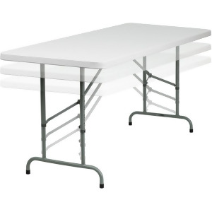 Flash Furniture 30 x 72 Height Adjustable Granite White Plastic Folding Table - All