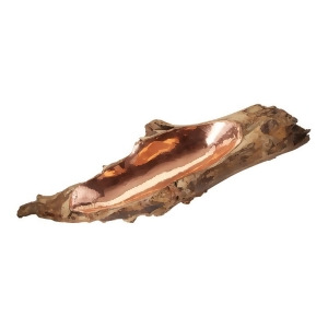 Lazy Susan Short Teak Root Bowl With Copper Insert - All