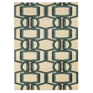 Linon Roma Rug In Grey And Turquoise 2x3 - All