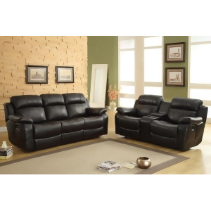 Homelegance Marille 2 Piece Reclining Living Room Set in Black Leather - All