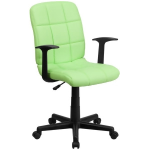 Flash Furniture Mid-Back Green Quilted Vinyl Task Chair w/ Nylon Arms Go-1691- - All