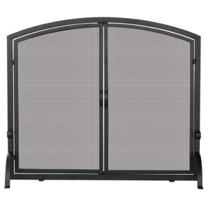 Uniflame S-1064 Single Panel Black Wrought Iron Screen with Doors- Large - All