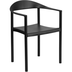 Flash Furniture Hercules Series 1000 lb. Capacity Black Plastic Cafe Stack Chair - All