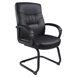 Boss Chairs Boss Executive Mid Back Leatherplus Guest Chair w/ Cantilever Sled B - All