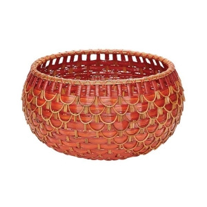 Medium Fish Scale Basket In Red And Orange - All