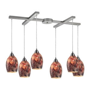 Landmark Lighting 73031-6 Avalon 6 Light Pendant in Satin Nickel - All