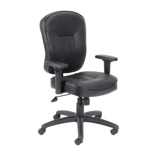 Boss Chairs Boss Black Leather Task Chair w/ Wild Arms - All