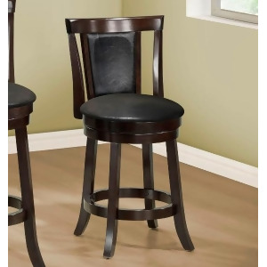 Monarch Specialties 1288 Swivel Counter Stool in Black Cappuccino Set of 2 - All