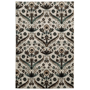 Linon Elegance Rug In White And Turquoise 2' X 3' - All