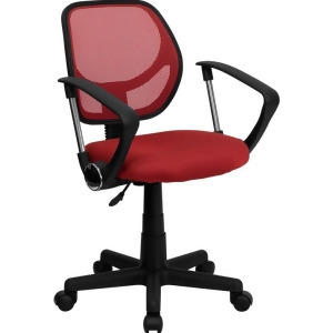 Flash Furniture Mid-Back Red Mesh Task Chair Computer Chair w/ Arms Wa-3074- - All