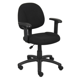 Boss Chairs Boss Black Deluxe Posture Chair w/ Adjustable Arms - All
