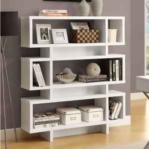 Monarch Specialties 2532 Hollow-Core 55 Inch Modern Bookcase in White - All