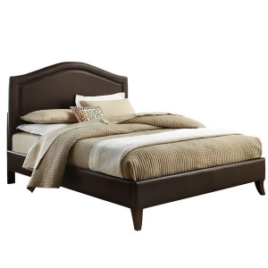 Standard Furniture Simplicity Camal Back Upholstered Platform Bed in Brown Leath - All