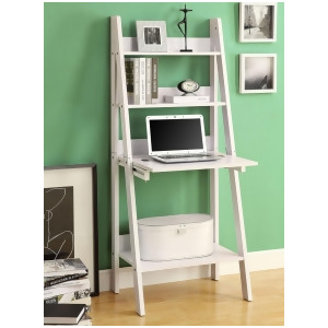Monarch Specialties 7040 61 Inch Ladder Bookcase w/ Drop-Down Desk in Cappuccino - All