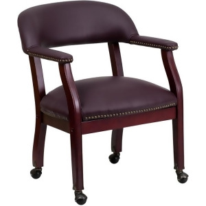 Flash Furniture Burgundy Leather Conference Chair w/ Casters B-z100-lf19-lea-g - All