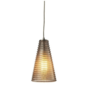 Elk Lighting Ribbed Glass Collection 1 Light Mini Pendant In Satin Nickel 1033 - All