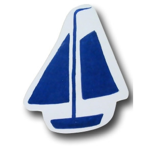 One World Sail Boat Blue Wooden Drawer Pulls Set of 2 - All