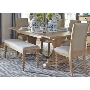 Liberty Furniture Harbor View Opt 6 Piece Trestle Table Set in Sand Finish - All