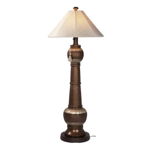 Patio Living Phoenix Bronze Outdoor Floor Lamp 27926 with Silver Linen Sunbrella - All