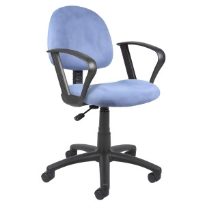 Boss Chairs Boss Blue Microfiber Deluxe Posture Chair w/ Loop Arms - All