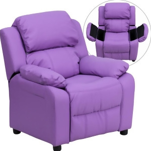 Flash Furniture Deluxe Heavily Padded Contemporary Lavender Vinyl Kids Recliner - All