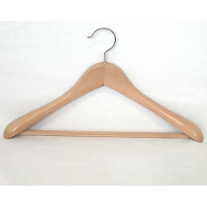 Proman Products Taurus Wide Shoulder Suit Hanger w/ Pvc Ribbed Bar in Natural - All