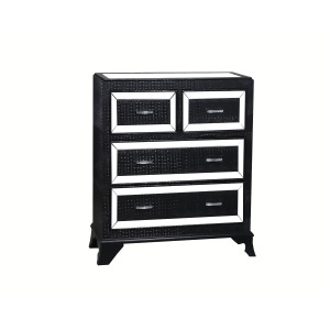 Powell Glamour 4 Drawer Chest Black In Black - All