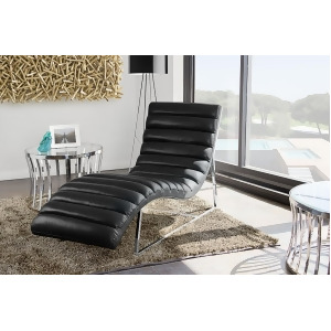 Diamond Sofa Bardot Chaise Lounge With Stainless Steel Frame In Black - All