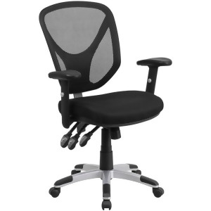 Flash Furniture Mid-Back Black Mesh Chair With Triple Paddle Control And Height - All