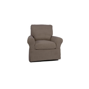 Sunset Trading Horizon Swivel Chair With Slipcover in Linen - All