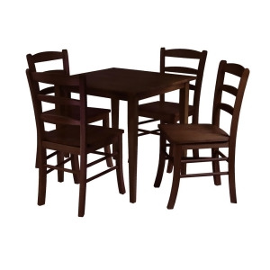 Winsome Wood Groveland 5 Piece Square Dining Table w/ 4 Chairs - All