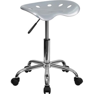 Flash Furniture Vibrant Silver Tractor Seat Chrome Stool Lf-214a-silver-gg - All