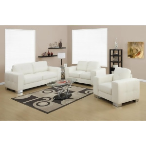 Monarch Specialties Love Seat Ivory Bonded Leather - All