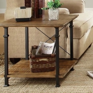 Homelegance Factory Rectangular End Table w/ Wrought Iron Base - All