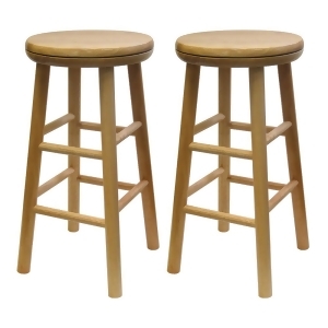 Winsome Wood Set of 2 Swivel 24 Inch Stool in Beech - All