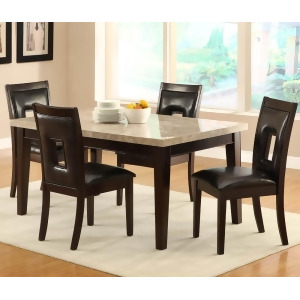 Homelegance Hahn 5 Piece Marble Top Dining Room Set in Espresso - All