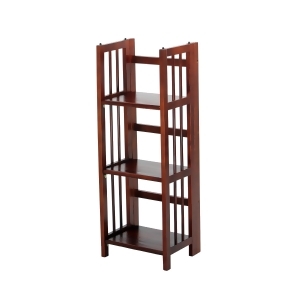 Yu Shan 3 Shelf Folding Stackable Bookcase in Walnut - All