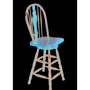 Sunset Trading 24 Keyhole Barstool in Antique Black and Keyhole - All