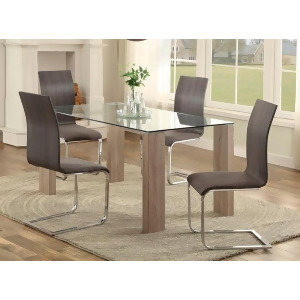 Homelegance Zeba Dining Table In Washed Weathered Wood / Glass - All
