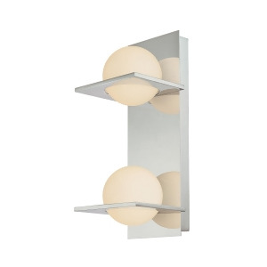 Alico Orbit Double Lamp Vertical Vanity With White Opal Round Glass Chrome Fin - All