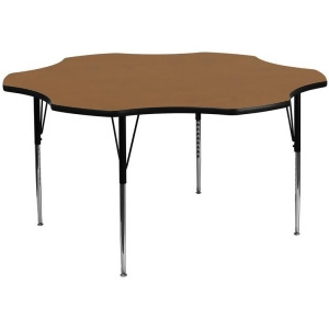 Flash Furniture 60 Inch Flower Shaped Activity Table w/ Oak Thermal Fused Lamina - All