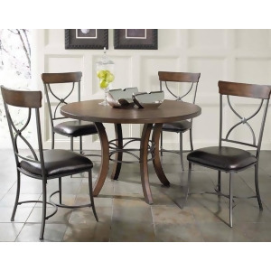Hillsdale Cameron 5 Piece Round Wood Base Dining Set w/ X-Back Chairs - All