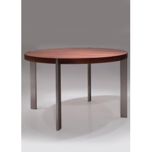Mobital Voom Round Dining Table In Natural Walnut - All