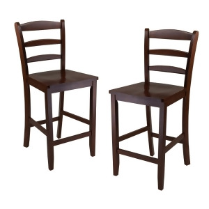 Winsome Wood Set of 2 24 Inch Counter Stool w/ Ladder Back - All